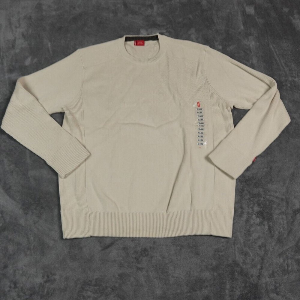 Vintage‎ Levi's Sweater Mens XXL Beige Hong Kong Size Sticker Ribbed Cotton